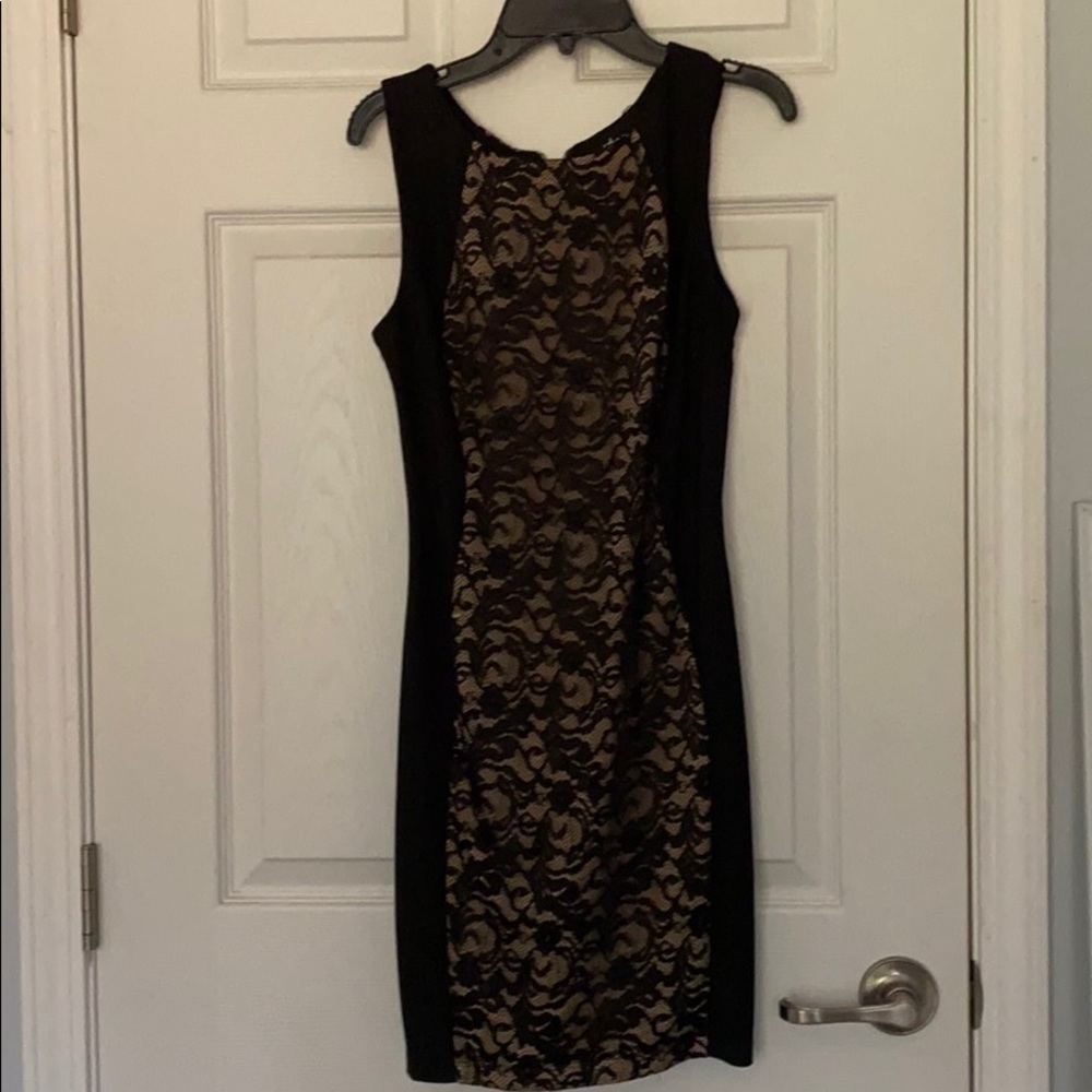 Black dress with nude and lace middle